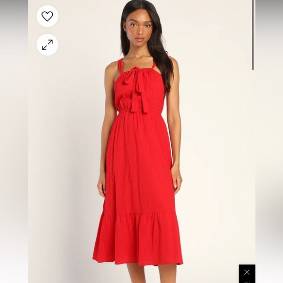 Lulus Dresses & Skirts - Season of Loving Red Drawstring Midi Dress